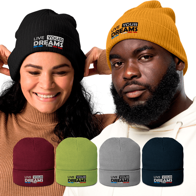 Bonnet Tricoté BIO Brodé - DREAMS